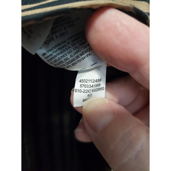 Chico's No Iron Chic Stretch Cotton Blend Brown Striped Button-Up Tunic 4 (XXL) - Picture 5 of 6